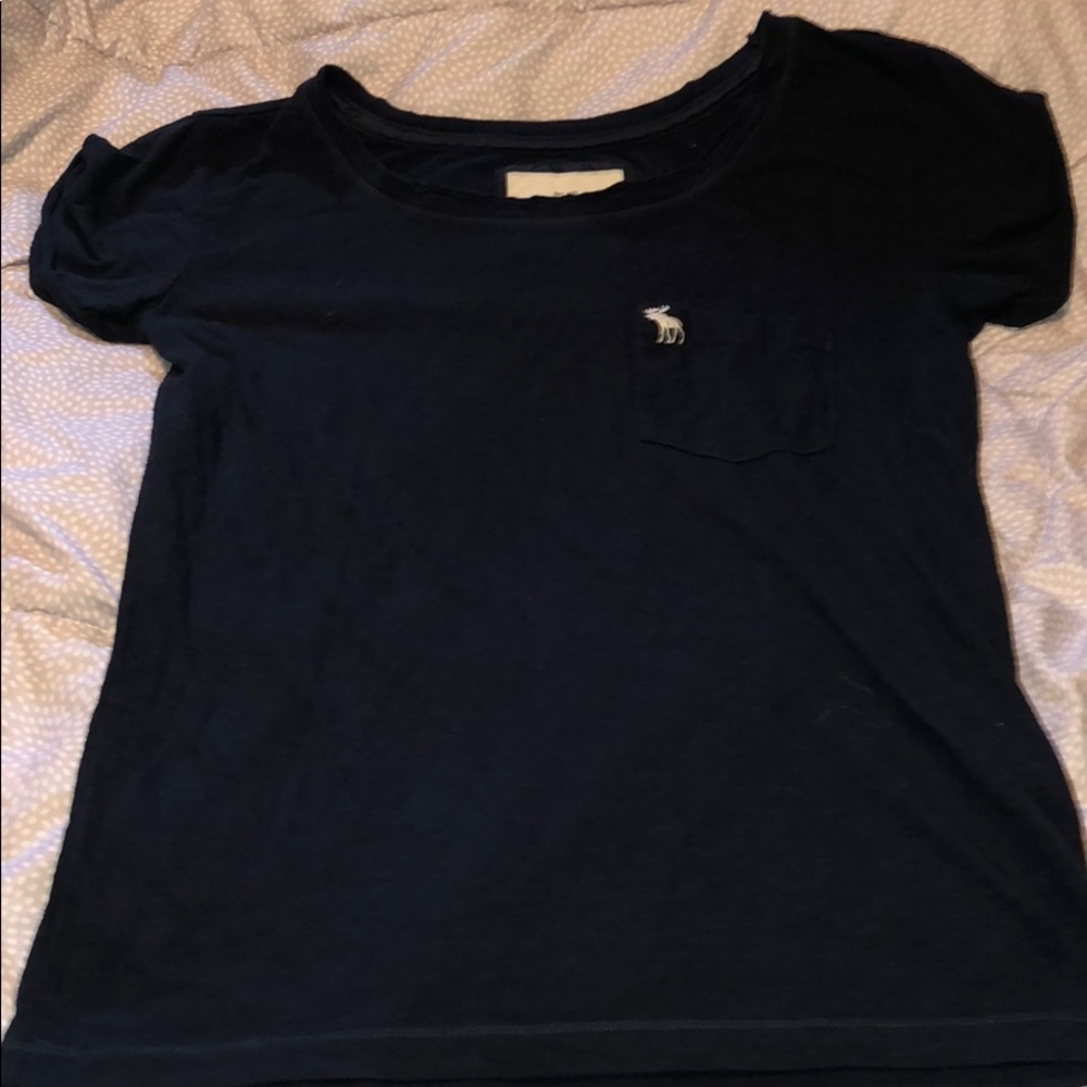 Women’s navy Abercrombie and Fitch pocket T